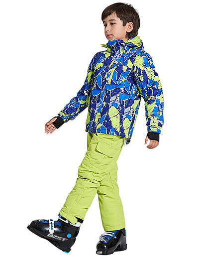 cheap Ski &amp; Snowboard-Wild Snow Boys&#039; Girls&#039; Ski Jacket with Bib Pants Outdoor Waterproof Windproof Warm Ventilation Winter Clothing Suit for Ski / Snowboard Multisport Snowsports Winter Sports / Mesh