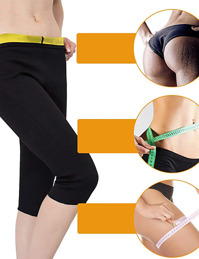 cheap Sportswear-Slimming Pants Capris Leggings Sports Neoprene Yoga Fitness Gym Workout Stretchy Hot Sweat Weight Loss Fat Burner Gym Tummy For Men Women Leg Abdomen