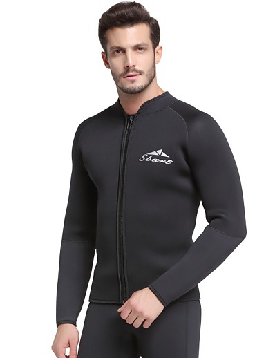 cheap Sportswear-SBART Men&#039;s Wetsuit Top 5mm SCR Neoprene Top Thermal Warm Quick Dry Micro-elastic Long Sleeve Front Zip - Swimming Diving Surfing Scuba Autumn / Fall Winter Spring / Summer / Athleisure