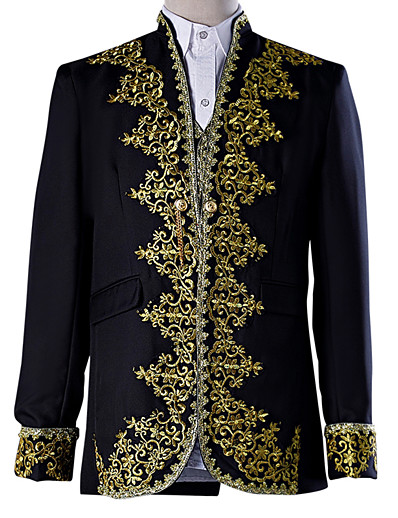 cheap Cosplay &amp; Costumes-Prince Baroque Victorian Medieval 18th Century Napoleon Jacket Coat Pants Cosplay Costume Blazer Jacket &amp; Pants Men&#039;s Lace Costume White / Black Vintage Cosplay Party Evening Party / Evening / Vest