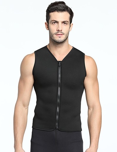 cheap Sportswear-Men&#039;s 3mm Wetsuit Top Top SCR Neoprene Stretchy Thermal Warm Anatomic Design Quick Dry Back Zip Sleeveless Swimming Diving Surfing Autumn / Fall Winter Spring / Summer
