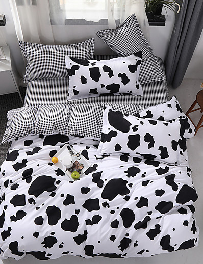 cheap Basic Collection-Cow Print Home Bedding Duvet Cover Sets Soft Microfiber For Kids Teens Adults Bedroom Abstract 1 Duvet Cover + 1/2 Pillowcase Shams
