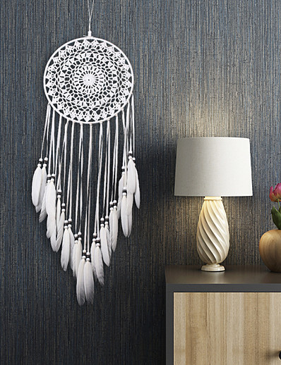 cheap Basic Collection-Boho Dream Catcher Handmade Gift with Feather and Beaded Wall Hanging Decor Art 70*20cm