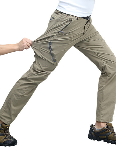 cheap Sportswear-Men&#039;s Hiking Pants Trousers Solid Color Summer Outdoor Regular Fit Elastane Waterproof Sweat-Wicking Elastic Waist Pants / Trousers Bottoms Dark Grey Army Green Khaki Black Camping / Hiking Hunting