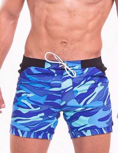 cheap Sportswear-Men&#039;s Swim Shorts Swim Trunks Board Shorts Spandex Stretchy Quick Dry Breathable Drawstring Camo / Camouflage Swimming Diving Surfing Beach