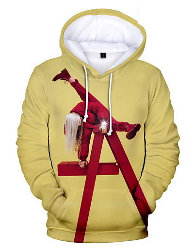 cheap Cosplay &amp; Costumes-Inspired by Cosplay Billie Eilish Cosplay Costume Hoodie Pure Cotton Print Printing Fancy Hoodie For Men&#039;s / Women&#039;s