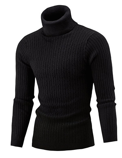 cheap Men-Men&#039;s Unisex Pullover Color Block Retro Stylish Beaded Edge Sweaters Long Sleeve Skinny Sweater Cardigans Winter Turtleneck Wine Gray White