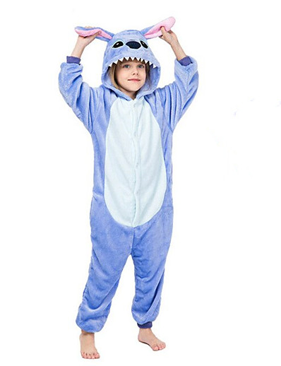 preiswerte Kigurumi Pyjamas-Kinder Kigurumi-Pyjamas Katze Totoro Pyjamas-Einteiler Flanell Weiß / Orange / Gelb Cosplay Für Jungen und Mädchen Tiernachtwäsche Karikatur Fest / Feiertage Kostüme
