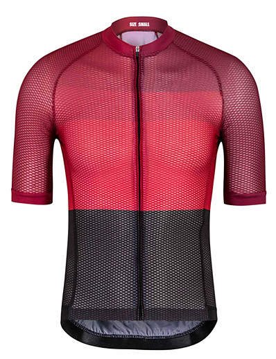 cheap Sportswear-21Grams Men&#039;s Short Sleeve Cycling Jersey Summer Spandex Polyester Black / Red Solid Color Bike Jersey Top Mountain Bike MTB Road Bike Cycling UV Resistant Quick Dry Breathable Sports Clothing Apparel