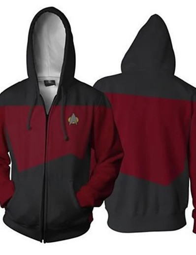 cheap Cosplay &amp; Costumes-Inspired by Star Trek Cosplay Costume Hoodie Cosplay Color Block Polyster Hoodie Patchwork For Men&#039;s / Women&#039;s / 3D Print / Plus Size