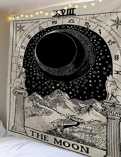 cheap Basic Collection-Tarot Divination Wall Tapestry Art Decor Blanket Curtain Picnic Tablecloth Hanging Home Bedroom Living Room Dorm Decoration Mysterious Bohemian Moon Galaxy