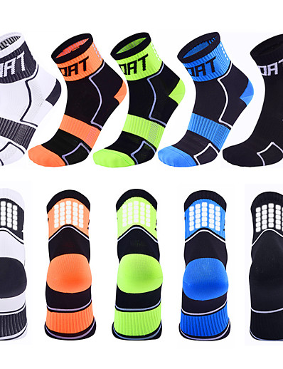 cheap Sportswear-Compression Socks Ankle Socks Athletic Sports Socks Crew Socks Cycling Socks Road Bike Mountain Bike MTB Cycling / Bike Men&#039;s Women&#039;s Bike / Cycling 5 Pairs Breathable Anatomic Design Quick Dry