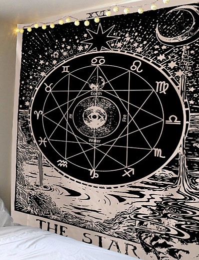 cheap Basic Collection-Tarot Divination Wall Tapestry Art Decor Blanket Curtain Picnic Tablecloth Hanging Home Bedroom Living Room Dorm Decoration Mysterious Bohemian Moon Sun Star Astrolabe