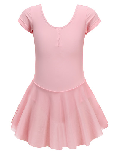 cheap Exercise, Fitness &amp; Yoga-Ballet Dress Skirted Leotard Girls&#039; Kids Skirt Spandex High Elasticity Breathable Quick Dry Handmade Short Sleeve Training Ballet Dance Athletic Gymnastics Light Pink / Winter / Mesh