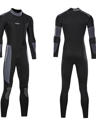 cheap Sportswear-ZCCO Men&#039;s Full Wetsuit 5mm SCR Neoprene Diving Suit Thermal Warm Quick Dry Stretchy Long Sleeve Front Zip Knee Pads - Swimming Diving Surfing Scuba Patchwork Autumn / Fall Spring Summer