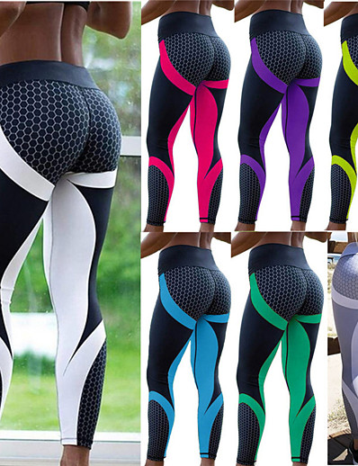 cheap Sportswear-Women&#039;s High Waist Running Tights Leggings Compression Pants Athletic Tights Leggings Elastane Winter Yoga Gym Workout Exercise &amp; Fitness Running Butt Lift Quick Dry Breathability Sport Black Purple
