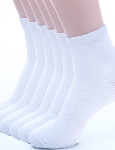 cheap Sportswear-Women&#039;s Men&#039;s Hiking Socks 3 Pairs Summer Outdoor Ultra Light (UL) Warm Quick Dry Stretchy Solid Color Cotton White for Fishing Camping / Hiking / Caving Traveling