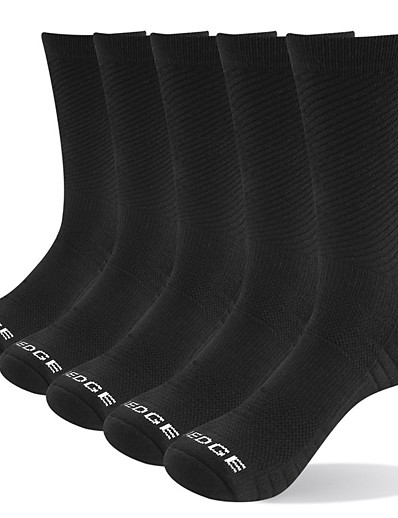 cheap Sportswear-Compression Socks Athletic Sports Socks Crew Socks Cycling Socks Road Bike Mountain Bike MTB Men&#039;s Women&#039;s Bike / Cycling 5 Pairs Soft Sweat wicking Zoned Compression Solid Color Letter &amp; Number