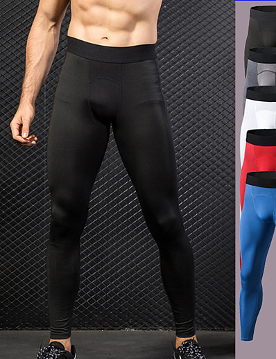 cheap Sportswear-Men&#039;s Athletic Running Tights Leggings Compression Pants Base Layer Bottoms Spandex Mesh Patchwork Fitness Gym Workout Performance Running Training Winter Quick Dry Moisture Wicking Breathable Sport