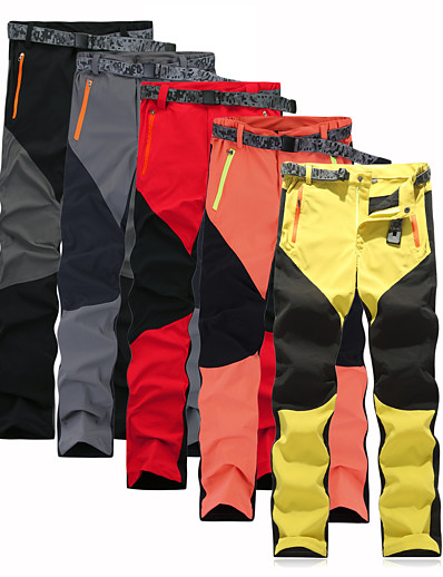 cheap Sportswear-Women&#039;s Hiking Pants Trousers Patchwork Summer Outdoor Water Resistant Quick Dry Stretch Lightweight 4 Zipper Pocket Elastic Waist Trousers Yellow Red Grey Orange Black Camping / Hiking