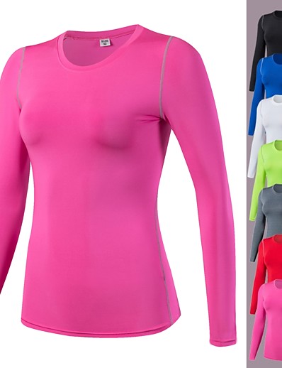 cheap Sportswear-YUERLIAN Women&#039;s Long Sleeve Compression Shirt Running Base Layer Sweatshirt Base Layer Top Top Athletic Winter Elastane Breathability Lightweight Stretchy Yoga Fitness Gym Workout Running Exercise