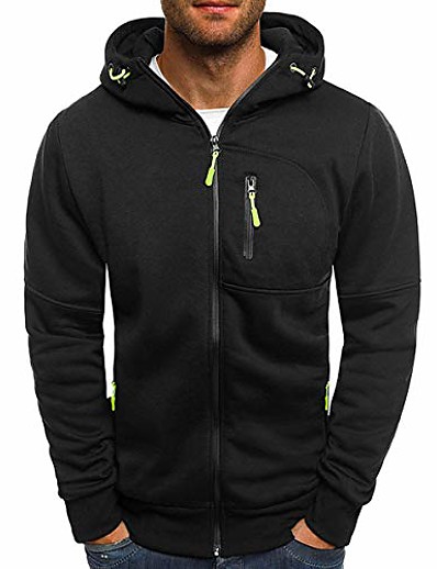 cheap Down&amp; Parkas-men&#039;s zipper hooded lightwear softshell jacket casual pullover hoodie outerwear with pocket windbreaker,black,tagsize 3xl=ussize xl