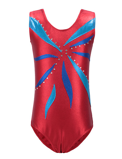 cheap Sportswear-Rhythmic Gymnastics Leotards Gymnastics Suits Girls&#039; Dancewear Stretchy Handmade Training Competition Sleeveless Rhythmic Gymnastics Artistic Gymnastics Blue Black Red
