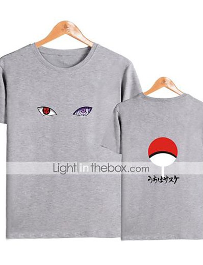 cheap Cosplay &amp; Costumes-Inspired by Naruto Cosplay Akatsuki Uchiha Itachi T-shirt Anime Polyester / Cotton Blend Print Printing Harajuku Graphic T-shirt For Women&#039;s / Men&#039;s