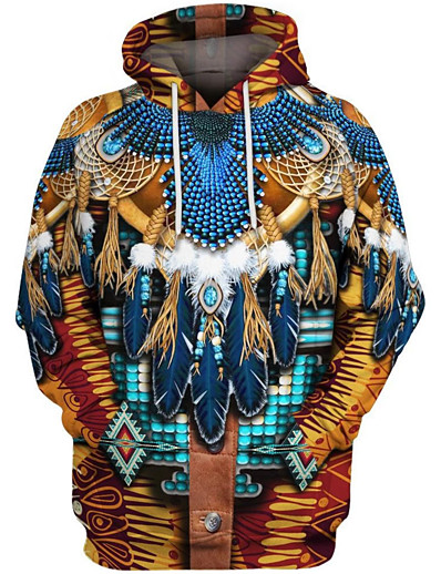 cheap Cosplay &amp; Costumes-Inspired by American Indian Cosplay Costume Hoodie American Indian 3D Terylene Hoodie Printing Harajuku Graphic For Men&#039;s / Women&#039;s