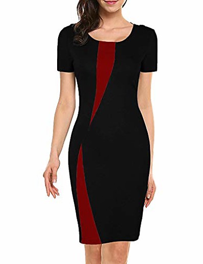 cheap DRESSES-women&#039;s wear to work short sleeve office work casual pencil dress bodycon formal business party church midi dress