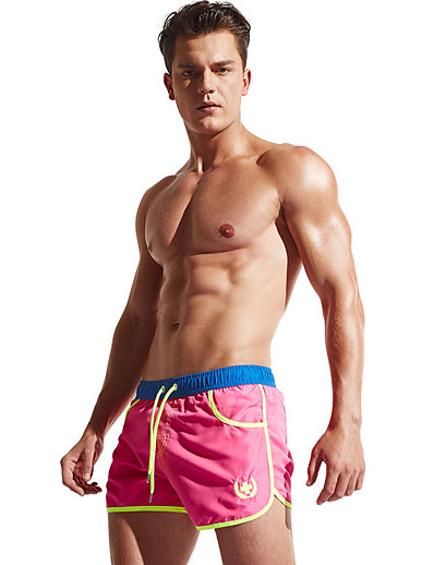 cheap Sportswear-Men&#039;s Swim Shorts Swim Trunks Board Shorts Stretchy Breathable Quick Dry Drawstring Pocket Patchwork Swimming Surfing Beach Water Sports Summer