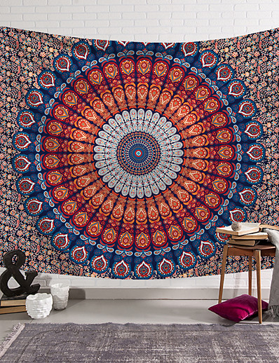 cheap Basic Collection-Mandala Bohemian Wall Tapestry Art Decor Blanket Curtain Hanging Home Bedroom Living Room Dorm Decoration Boho Hippie Psychedelic Floral Flower Lotus Indian