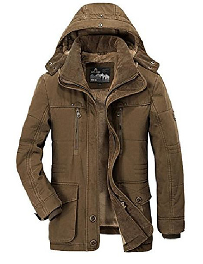 cheap Down&amp; Parkas-Men&#039;s Hooded winter coat Jacket Thicken Warm Business Casual