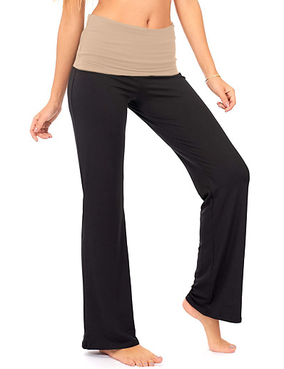 cheap Exercise, Fitness &amp; Yoga-Women&#039;s High Waist Yoga Pants Fold Over Waist 4 Way Stretch Breathable Quick Dry Black Blue Red Fitness Pilates Dance Sports Activewear High Elasticity Loose / Moisture Wicking