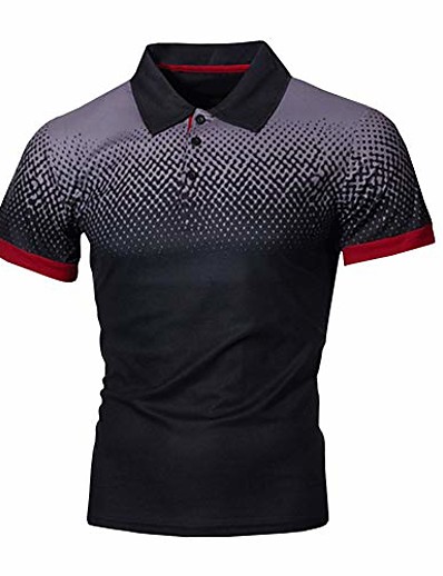 hesapli Erkek Üstleri-Golf Gömlek Tenis forması Çok Renkli Nokta Yaka Cadde Spor Açık Kısa Kollu Üstler Günlük Moda Nefes Alabilir Rahat Donanma Şarap Kırmızısı Beyaz