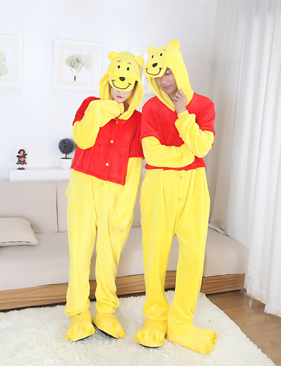 cheap Cosplay &amp; Costumes-Adults&#039; Cosplay Costume Halloween Props Party Costume Cartoon Blue Monster Onesie Pajamas Flannel Toison Purple / Yellow / Blue Cosplay For Boys&#039; Girls&#039; Couple&#039;s Animal Sleepwear Cartoon Festival