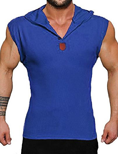 cheap Exercise, Fitness &amp; Yoga-men&#039;s tank top bodybuilding sleeveless gym muscle t shirt blue