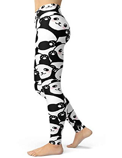 cheap Exercise, Fitness &amp; Yoga-women&#039;s panda print leggings, brushed buttery soft yoga pants, ankle length skinny pants