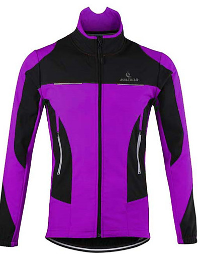 cheap Sportswear-Men&#039;s Winter Cycling Jacket Fleece Polyester Bike Thermal Warm Windproof Quick Dry Jacket Top Sports Patchwork Violet / Navy / Green / Black Mountain Bike MTB Clothing Apparel Loose Bike Wear