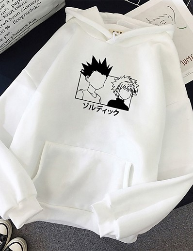 cheap Cosplay &amp; Costumes-Inspired by Hunter X Hunter Cosplay Costume Hoodie Killua Zoldyck Graphic 100% Polyester Hoodie Printing Harajuku Graphic For Men&#039;s / Women&#039;s