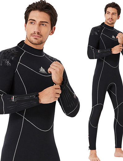 cheap Sportswear-Men&#039;s 5mm Full Wetsuit Diving Suit SCR Neoprene Stretchy Thermal Warm Quick Dry Back Zip Long Sleeve - Solid Color Swimming Diving Surfing Scuba Autumn / Fall Spring Summer