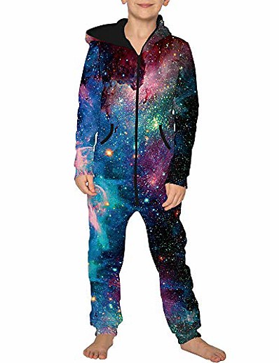 cheap Sportswear-jumpsuit jogger for the whole family, morbuy unisex young girls hooded sweater romper suit 3d starry sky printed onepiece sweatshirt romper nightwear (adult m, star)