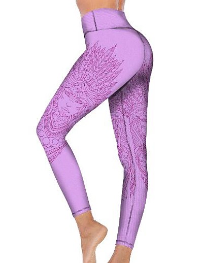 cheap Sportswear-21Grams® Women&#039;s Yoga Pants High Waist Tights Leggings Tummy Control Butt Lift Light Purple Fitness Gym Workout Running Winter Sports Activewear High Elasticity