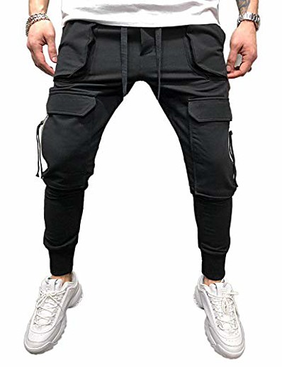 cheap Men&#039;s Pants &amp; Shorts-men&#039;s gym jogger casual pants - fashion slim-fit cotton cargo pants with pockets