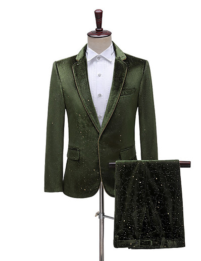 cheap Historical &amp; Vintage Costumes-Prince The Great Gatsby Movie / TV Theme Costumes Medieval Outfits Party Costume Outerwear Men&#039;s Costume Blue / Green / Black Vintage Cosplay Christmas Party Festival / Coat / Pants / Coat / Pants