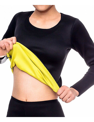 cheap Exercise, Fitness &amp; Yoga-Sweat Waist Trainer Shirt Sports Neoprene Gym Workout Exercise &amp; Fitness Slimming Hot Sweat Fat Burning For Women