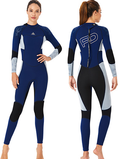 cheap Sportswear-Women&#039;s 3mm Full Wetsuit Diving Suit SCR Neoprene Stretchy Thermal Warm Quick Dry Back Zip Long Sleeve - Patchwork Swimming Diving Surfing Scuba Autumn / Fall Spring Summer
