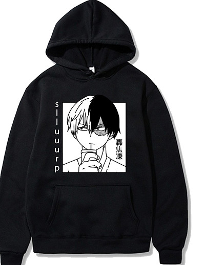 cheap Cosplay &amp; Costumes-Inspired by My Hero Academia Todoroki Shoto Cosplay Costume Hoodie Polyester / Cotton Blend Graphic Prints Printing Harajuku Graphic Hoodie For Women&#039;s / Men&#039;s