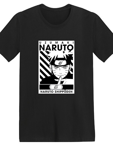 cheap Cosplay &amp; Costumes-Inspired by Naruto Uzumaki Naruto Cosplay Costume T-shirt Polyester / Cotton Blend Graphic Prints Printing Harajuku Graphic T-shirt For Women&#039;s / Men&#039;s