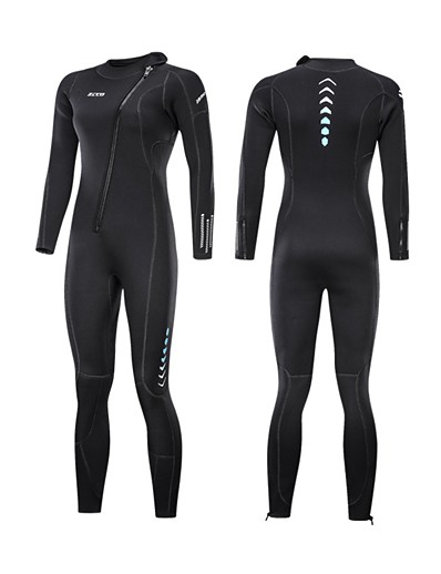 cheap Surfing, Diving &amp; Snorkeling-Women&#039;s 3mm Full Wetsuit Diving Suit SCR Neoprene High Elasticity Thermal Warm Quick Dry Front Zip Long Sleeve - Solid Color Swimming Diving Surfing Scuba Autumn / Fall Spring Summer
